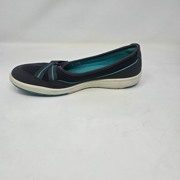 ECCO Womens Mary Jane Natural Motion Grey Teal Mesh Slip On Flat Size 38 7-7.5 - Picture 4 of 7
